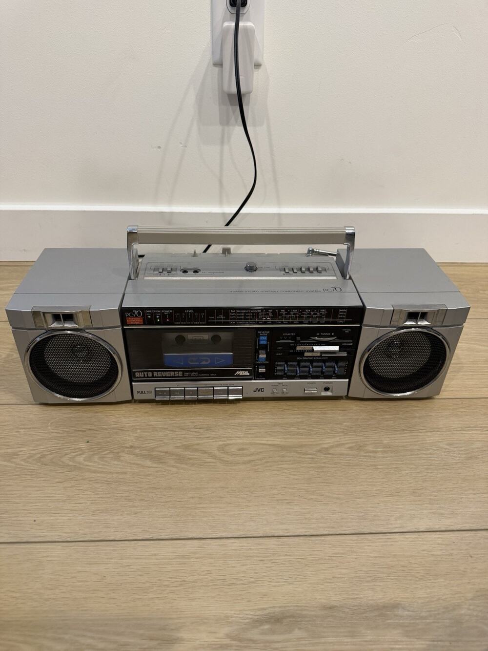 Vintage 1980s JVC PC-70JW Stereo AM/FM Radio Cassette Player Boombox AS IS